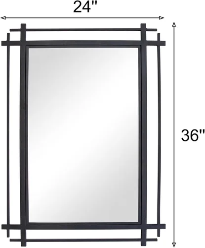 Miniatura 6 de Espejo de baño negro con marco de metal, espejos grandes de sala de estar de 36 x 24 pulgadas para decoración, espejo decorativo moderno