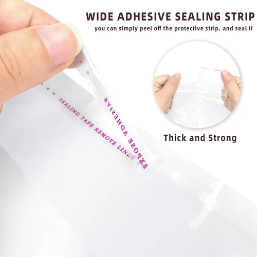 Miniatura 3 de Bolsas de plástico de celofán resellables transparentes autoadhesivas para embalaje de camisas, ropa y productos, 100 bolsas de celofán