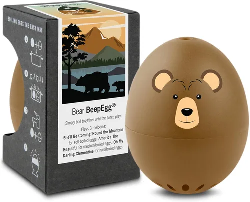 BeepEgg Oso – Temporizador de Huevos para Hervir Huevos – Cocinador de Huevos Musical para Huevos Blandos, Medios y Duros – Seguro para Alimentos –