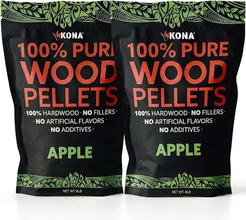 Miniatura 8 de Kona 100% pellets ahumadores de manzana, diseñados para parrilla Ninja Woodfire al aire libre, bolsa resellable de 2 libras