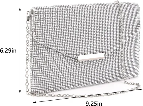 Miniatura 2 de Naimo Bolso cruzado con diamantes de imitación de cristal brillante bolso de mano de noche de diamante bolso para teléfono celular para fiesta