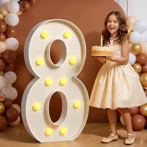 Miniatura 101 de Números de marquesina de 4 pies de alto, 4 pies de alto, números grandes iluminados 0 para 30, 40, 50, 60, decoración de fiesta de cumpleaños