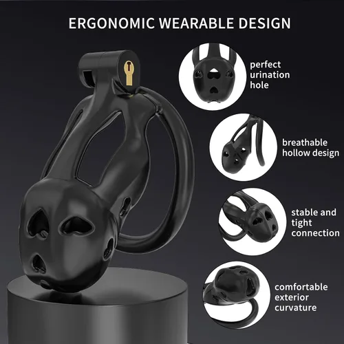 Miniatura 2 de Love 1.0 - Jaula de castidad – Dispositivo de castidad masculina de resina ligera con bloqueo invisible, equipo de bondage para hombres, diseño