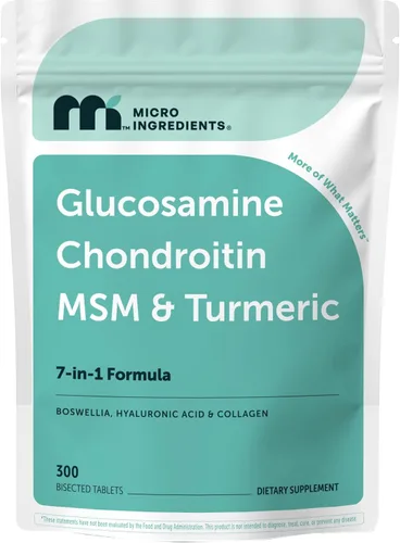 Glucosamina condroitina MSM y cúrcuma equivalente a 4,000 mg, 300 tabletas bisectadas | Apoyo de salud y movilidad articular para mujeres y hombres
