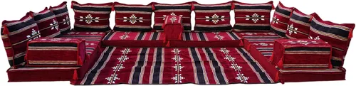 Miniatura 11 de Sofá de piso modular hecho a mano arabicsofa – Asiento oriental Majlis con cojines de respaldo