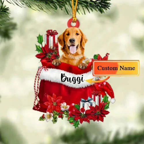 Miniatura 40 de Perro Akita Inu personalizado en bolsa de regalo, adorno de Navidad, nombre personalizado, regalo para amantes de los perros, familia, Navidad