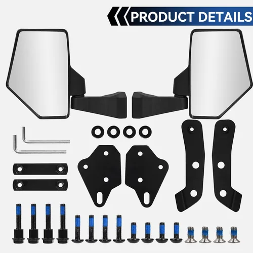 Miniatura 7 de Espejo Defender, espejo lateral UTV para sin puerta y puerta media y puerta completa, espejos UTV ajustables compatibles con Can Am Defender HD5 HD7