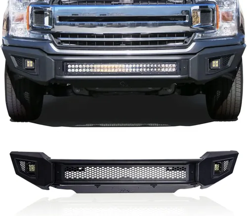 IRONBISON Parachoques delantero compatible con Ford F150 de 2018 a 2020 (excluyendo Raptor y modelos diesel 2020) para camioneta pickup todo
