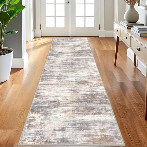Miniatura 89 de KOZYFLY – Alfombra de pasillo moderna y lavable de diseño abstracto verde, 2 x 5 pies, antideslizante, suave y de pelo corto, ideal para cocina