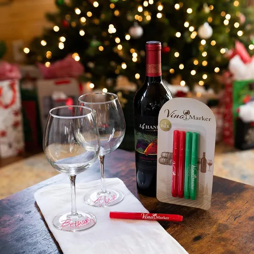 Miniatura 5 de Rotuladores de vino para copas de vino, marcadores de bebidas lavables, perfectos para fiestas de vacaciones, accesorios de bar en casa, regalos