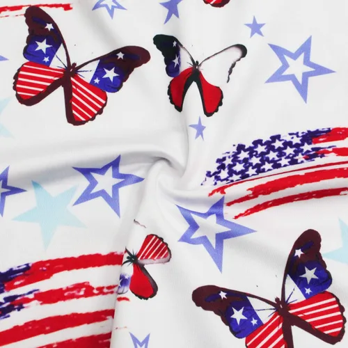 Miniatura 6 de Vestido de verano para niñas con tirantes delgados, vestido patriótico 4 de julio con la bandera americana