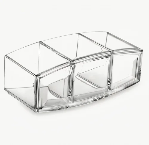 Miniatura 2 de Organizador de herramientas cosméticas acrílicas, caja de almacenamiento de maquillaje cosmético transparente de 3 compartimentos, soporte
