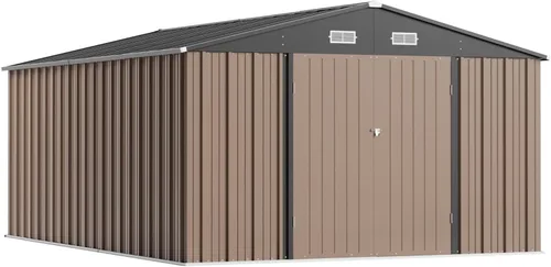 Miniatura 17 de Greesum Cobertizo de almacenamiento para exteriores de 3 x 3 pies, cobertizo de metal con cerradura para patio trasero, piscina, patio y Negro