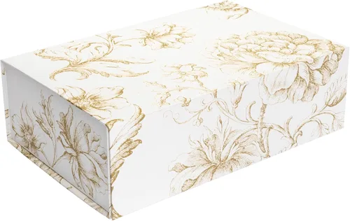 Miniatura 18 de Caja de regalo de recuerdo de lujo, paquete de 3 cajas decorativas florales rosas con tapas magnéticas para regalos, caja de recuerdos de boda