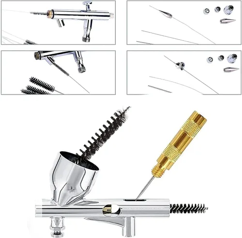 Miniatura 5 de Kit de limpieza de pistola pulverizadora, juego de cepillos de limpieza de pistola de pulverización, kit de limpieza de aerógrafo para limpiar