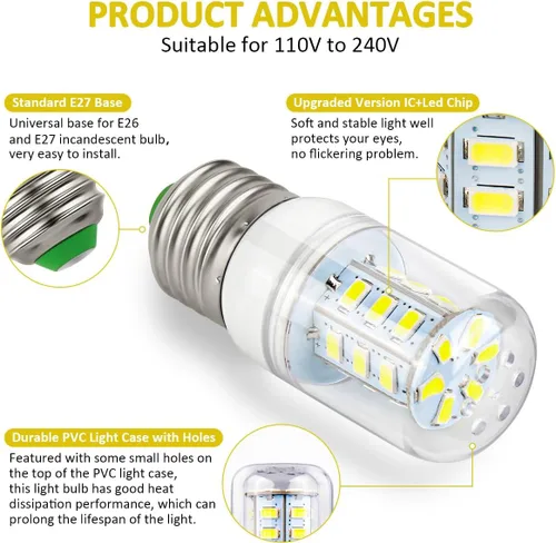 Miniatura 3 de EAGLEGGO KEI D34L - Bombilla de repuesto para refrigerador Frigidaire Kenmore Electrolux 5304511738 LED para reemplazar PS12364857 AP6278388 4584444