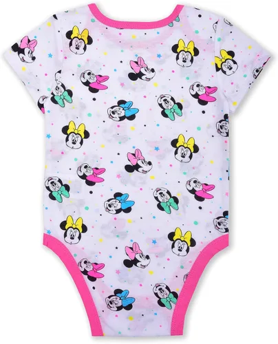 Miniatura 9 de Disney Paquete de 4 unidades de Minnie Mouse de manga corta para bebé paquete de enredadera para niñas