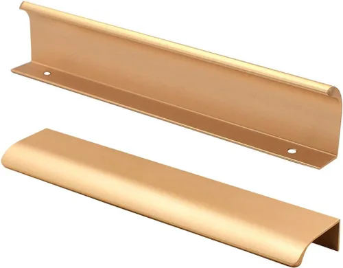 Miniatura 15 de Tiradores negros de 3.94 pulgadas para gabinete, 6 unidades, espacio entre agujeros de 2.52 pulgadas, tiradores de borde de aleación de aluminio