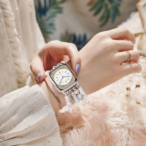 Miniatura 5 de VISOOM Pulsera de cuentas boho compatible con Apple Watch Band de 40 mm/38 mm/41 mm/42 mm Series 11 10 9 8 7 SE Series 6/5/4; correa de reloj