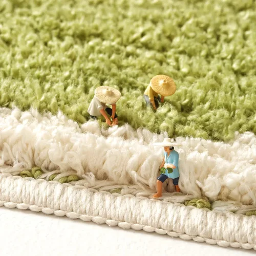 Miniatura 5 de Apeso Alfombra de baño con patrón de plantas, ultra absorbente, antideslizante, lavable a máquina, alfombra de felpa gruesa, microfibra suave