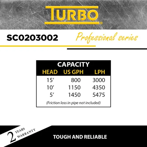 Miniatura 5 de Turbo Bomba sumergible de utilidad 1/3HP sin interruptor
