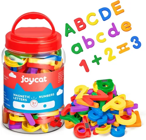 JoyCat 104 piezas de letras y números magnéticos del alfabeto, imanes para nevera, ABC 123, aprendizaje educativo preescolar, juego de juguetes