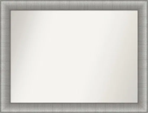 Miniatura 79 de Amanti Art Espejo de baño plateado para sobre fregadero, 28 x 47 pulgadas, espejo rectangular de plata imperial, marco de madera tradicional de gran