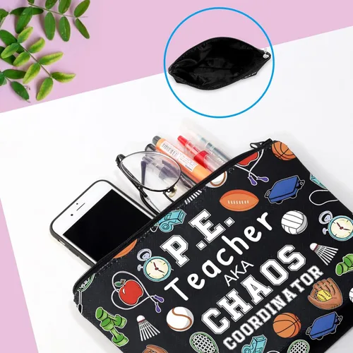Miniatura 6 de P.E. Teacher Chaos Coordinator - Bolsa con cremallera para educación física, regalo para profesores, gimnasio, regalo para profesores, regalo