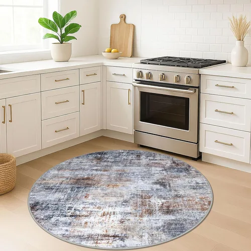 Miniatura 1138 de IOHOUZE Alfombra abstracta lavable de 3 x 12 pies para pasillos, antideslizante para cocina, camino de entrada de lana sintética para interiores