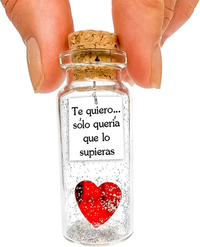 Kseniya Revta Mensaje romántico en una botella para regalar a tu novio o novia - Tarro de los deseos con una tarjeta para tu esposo o esposa (Te