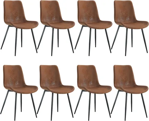 Miniatura 12 de gopop Juego de 4 sillas de comedor, modernas sillas de comedor de cocina, sillas laterales tapizadas para comedor en piel sintética, respaldos