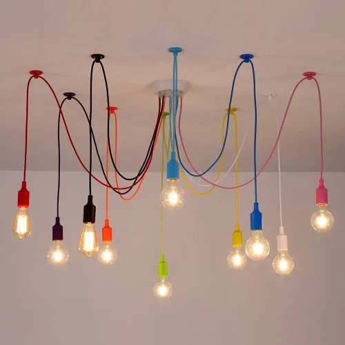 Miniatura 2 de Lámpara Colgante de Araña Colorida, Luminarias Divertidas para Niños, Lámpara de Techo Ajustable DIY para Habitación de Niñas y Niños, Sala