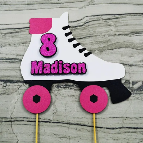 Miniatura 6 de Decoración para tartas de patinaje personalizado con nombre y edad