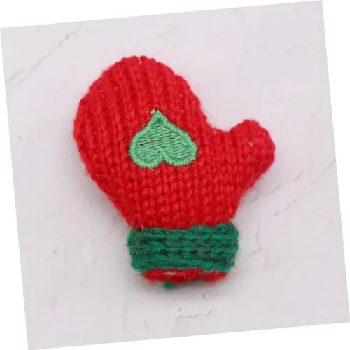 Miniatura 4 de EXCEART Guantes en miniatura, 16 piezas de mini guantes tejidos pequeños adornos de punto muñeca pequeña DIY suministros de manualidades DIY mini