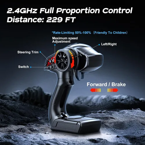 Miniatura 7 de Coches RC 1:18 Coche RC de Nivel de Entrada para Adultos y Niños, Carro de Carreras RC Todoterreno de Transmisión Completa de Metal 40 km/h, Carros