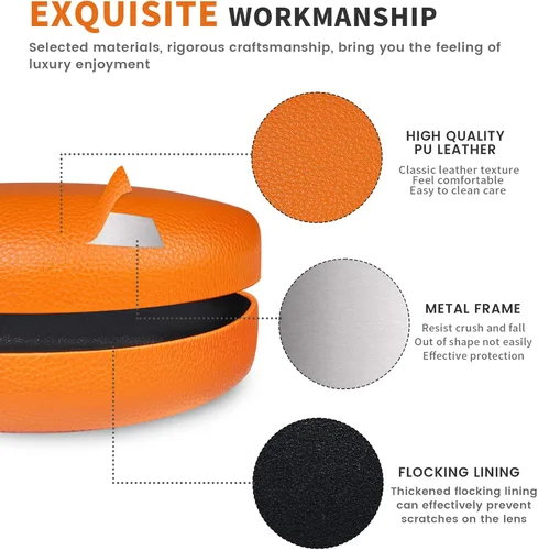 Miniatura 4 de molshine Funda rígida para gafas de sol funda clásica grande para lentes de sol lentes con paño de limpieza bolsa