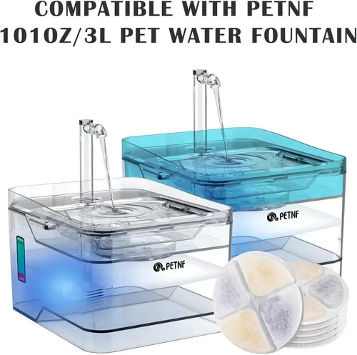 Miniatura 2 de PETNF Bomba de repuesto para fuente de agua para gatos con luz LED, compatible con fuente de agua transparente de 3 L/101 onzas, bomba de agua