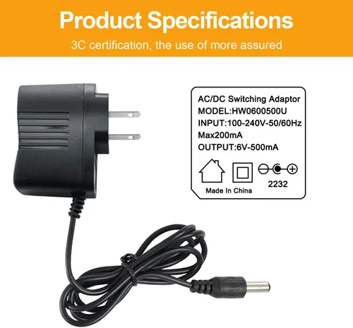 Miniatura 4 de Fuente de alimentación de repuesto de adaptador AC/DC para básculas Camry y Bromech, cable cargador de electrónica para báscula de alimentos