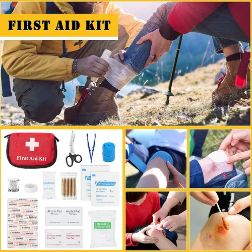 Miniatura 9 de Kit de primeros auxilios de supervivencia, 99 piezas, equipo de supervivencia profesional, mochila grande de senderismo con equipo de emergencia