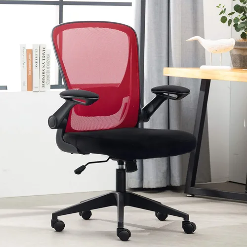Miniatura 9 de Silla de oficina en casa, silla de escritorio ergonómica, silla de computadora de malla, sillas cómodas con respaldo medio con soporte lumbar
