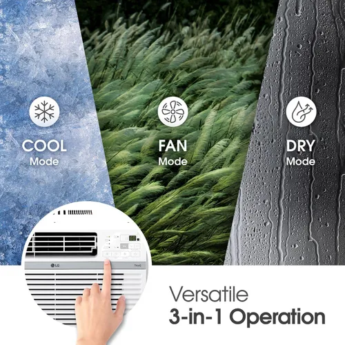 Miniatura 7 de LG 8,000 Aire acondicionado de ventana, 115 V, 350 pies cuadrados. (14' x 25' Tamaño de habitación), Funcionamiento silencioso, Control electrónico