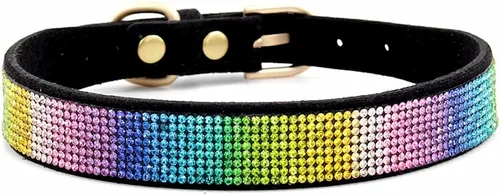 Miniatura 34 de Lindo collar para perro con diamantes de imitación brillantes, elegante collar de cristal diamante con purpurina bonita joya suave collares