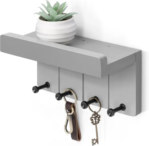 Miniatura 23 de Rebee Vision Soporte de Pared para Llaves Estilo Granja - Organizador de Correo Decorativo con 7 Ganchos para Llaves y Estante de Pared - Decoración
