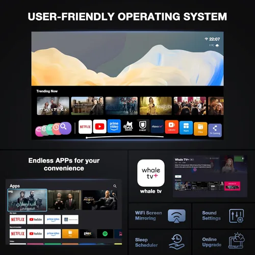 Miniatura 8 de 【Aplicación con Licencia Oficial y 1080P Nativo】El Mini Proyector Inteligente Más Delgado de 1.81" con WiFi y Bluetooth