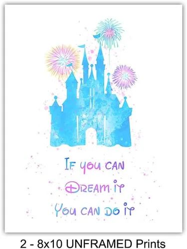 Miniatura 4 de Juego de decoración de pared con citas inspiradoras – Castle World, arte de pared motivacional para decoración de habitación, póster para niños