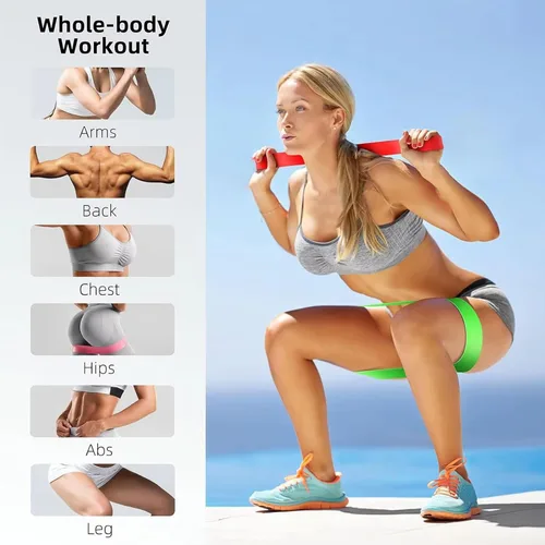Miniatura 4 de Bandas de ejercicio de resistencia, bandas de resistencia para fitness en casa, estiramiento, entrenamiento de fuerza, terapia física, bandas