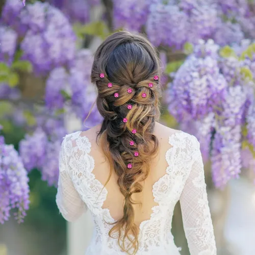 Miniatura 3 de YISSION Mini accesorios para el cabello con diamantes de imitación, 40 horquillas de cristal brillante y pequeños pasadores decorativos para bodas