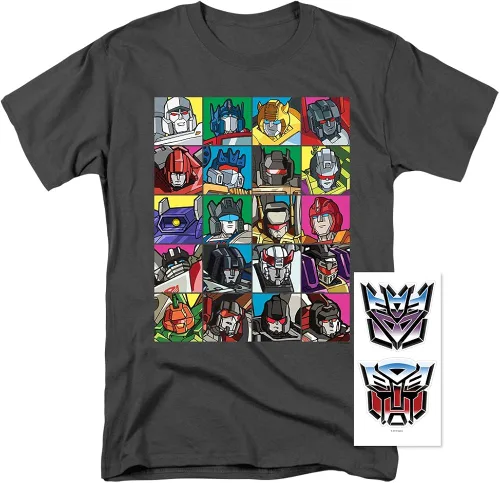 Miniatura 2 de Popfunk Camiseta clásica Transformers Squares y pegatinas