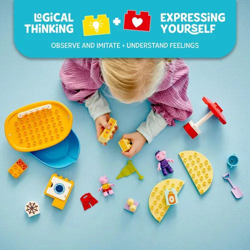 Miniatura 3 de LEGO DUPLO Peppa Pig - Juguete de baño de viaje en barco, juego de aprendizaje de bloques de construcción para niños preescolares con 2 figuras