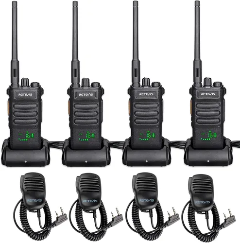 Retevis Radio RT86 de 2 vías de largo alcance, radio profesional Walkie Talkies con micrófono, radios bidireccionales resistentes, alta potencia,